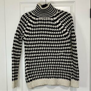 LOFT Black and White Turtleneck Sweater